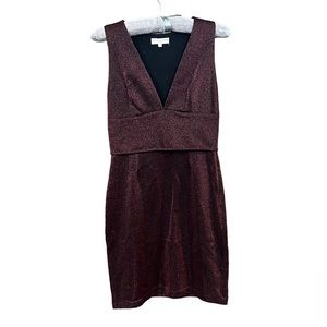 Opening Ceremony Burgundy Sparkling Metallic like mini dress